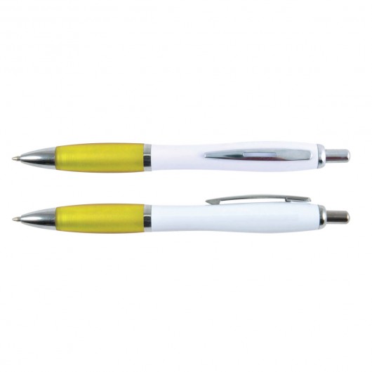 Moreton White Barrel Pen White Yellow